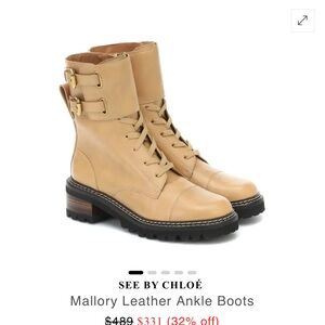 See By Chloe Tan Leather Ankle Boots